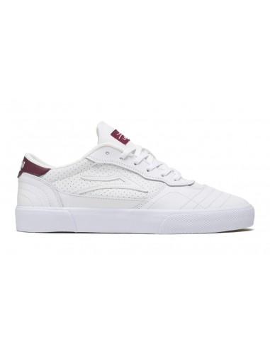 Cambridge - White/Burgundy Leather basket pas cher