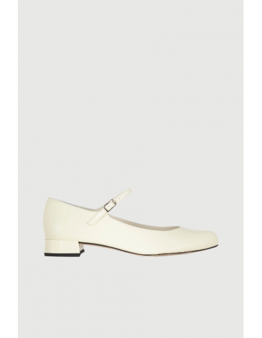 Emilia Mary Janes in Cream Patent Leather vente chaude votre 