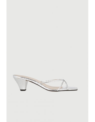 Lottie Sandals in Silver Leather acheter en ligne