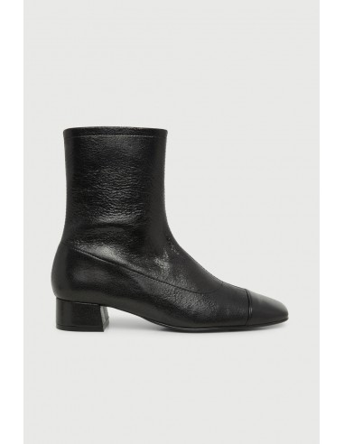 Laurie Ankle Boot in Black Metallic Leather pas chere