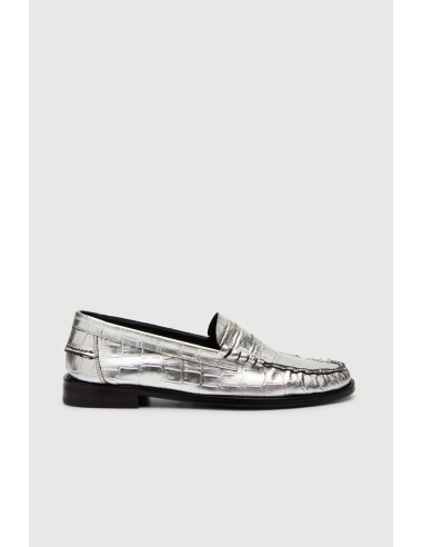 Zoe Loafers is Croc-effect Silver Leather livraison gratuite